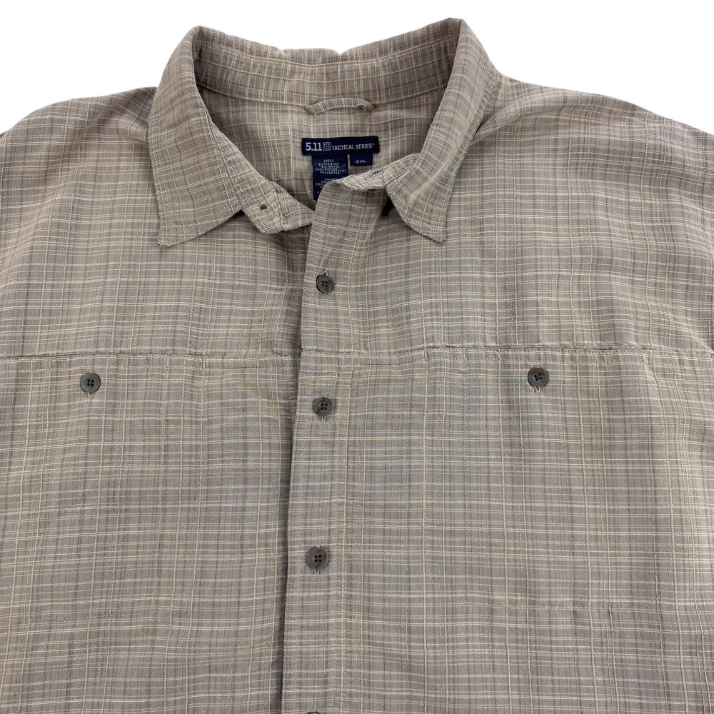 5.11 Tactical Covert Shirt Mens 2XL Beige Plaid Ripstop Covert Carry 71170